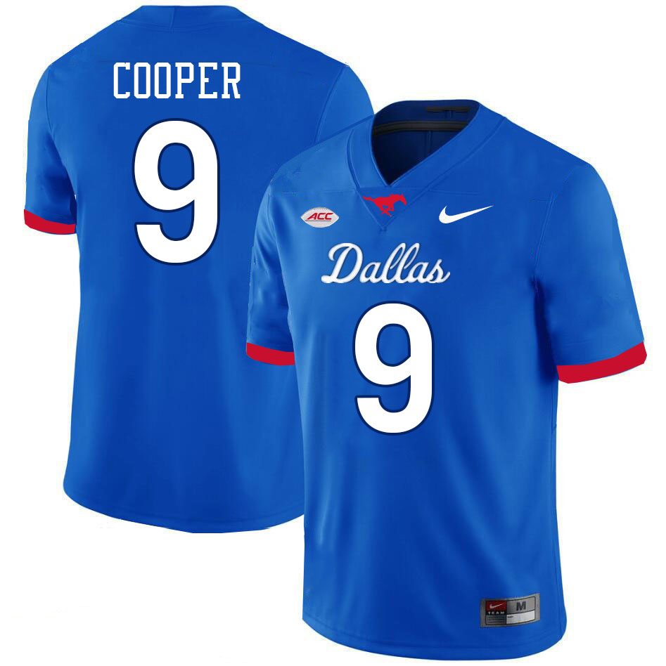 SMU Mustangs #9 Jalen Cooper Jersey College Football Uniforms-Dallas Royal